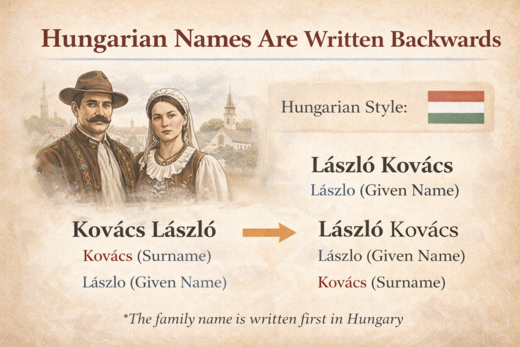 Hungarian Names Are Written Backwards