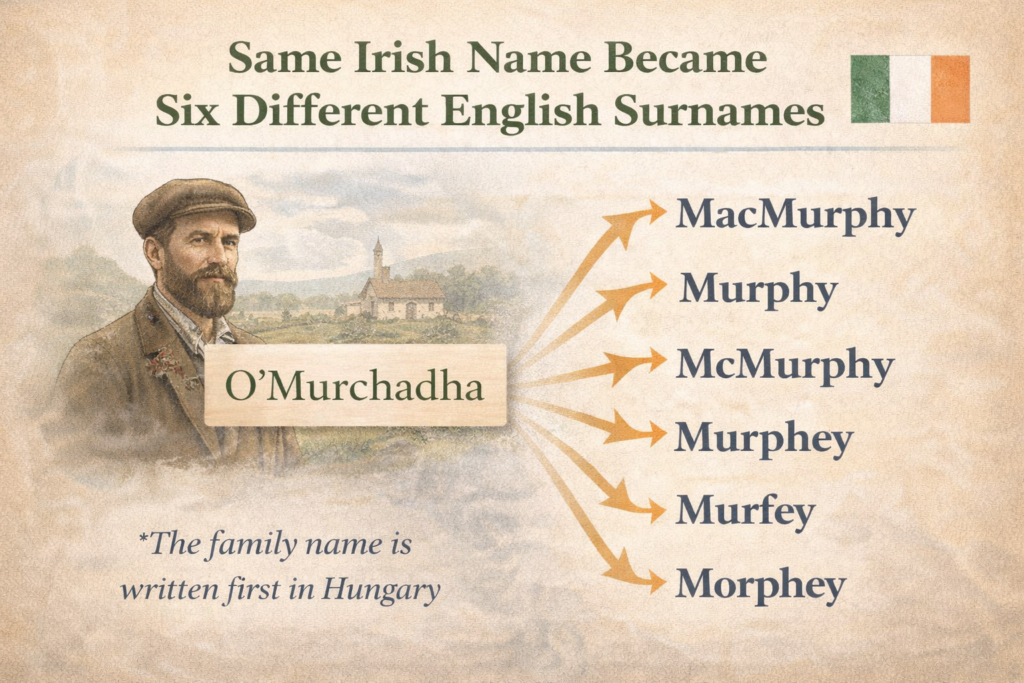Same Irish Name Became Six Different English Surnames